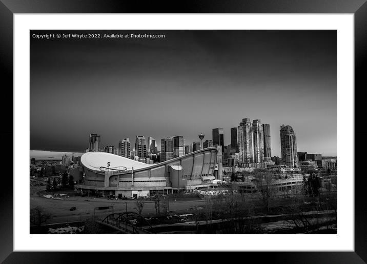 Calgary skyline Framed Mounted Print by Jeff Whyte