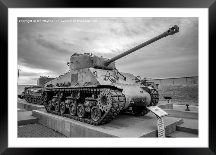 Sherman Tank Framed Mounted Print by Jeff Whyte