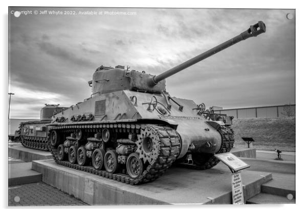 Sherman Tank Acrylic by Jeff Whyte