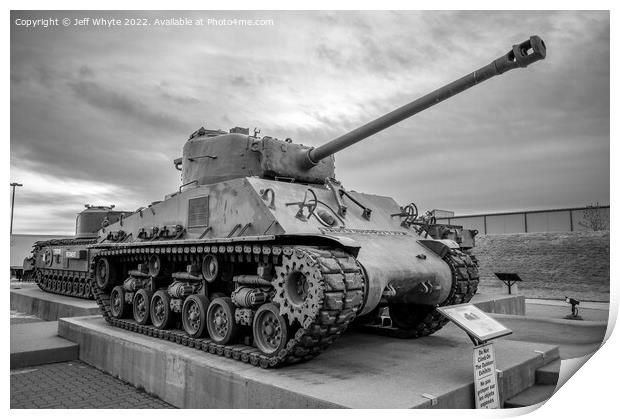 Sherman Tank Print by Jeff Whyte