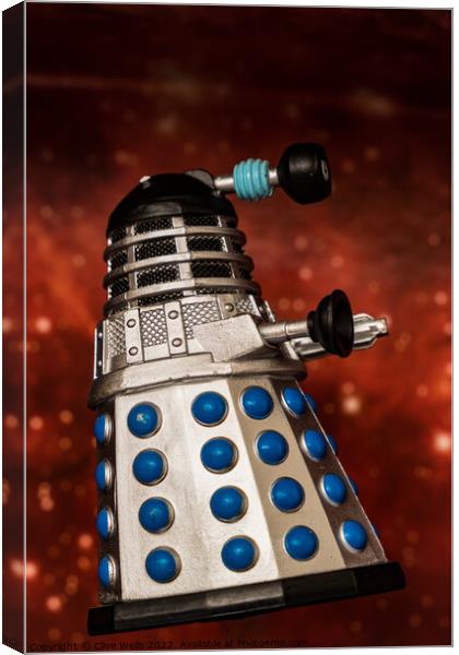 Floating Emperor Dalek Canvas Print by Clive Wells