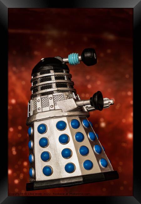 Floating Emperor Dalek Framed Print by Clive Wells