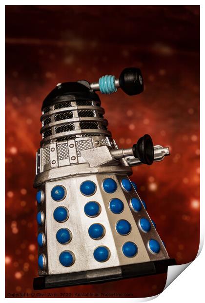 Floating Emperor Dalek Print by Clive Wells