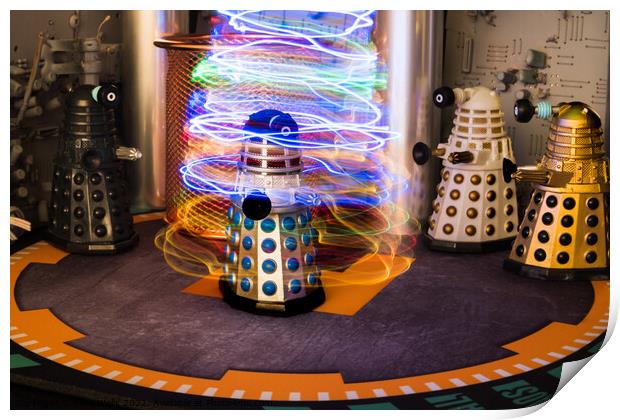 Dalek materializimg Print by Clive Wells