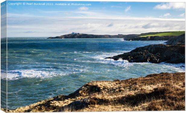 Rocky Coastline on Anglesey Wales Canvas Print by Pearl Bucknall