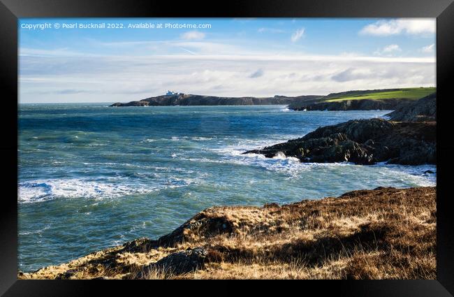 Rocky Coastline on Anglesey Wales Framed Print by Pearl Bucknall