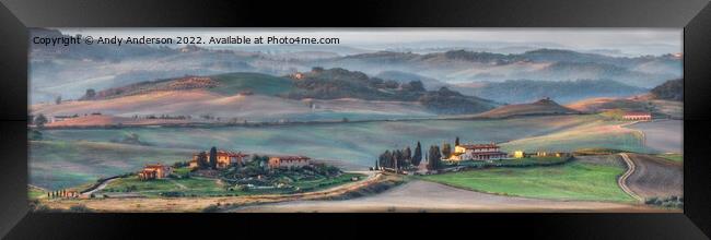Tuscany Sunrise Landscape Framed Print by Andy Anderson