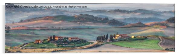 Tuscany Sunrise Landscape Acrylic by Andy Anderson