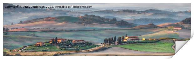 Tuscany Sunrise Landscape Print by Andy Anderson