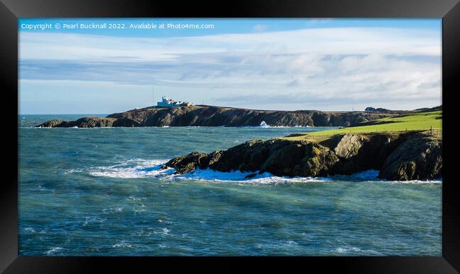 View to Point Lynas on Anglesey Wales Framed Print by Pearl Bucknall