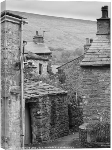 Narrow pathway between cottages in Dent Canvas Print by Richard Long