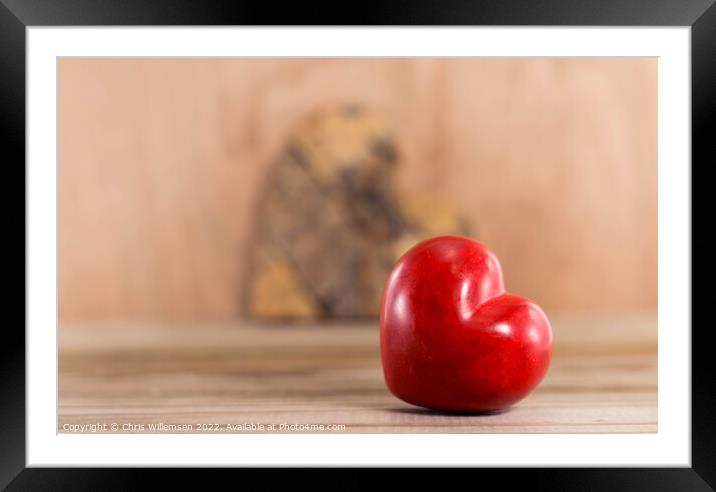 valentines red hearts Framed Mounted Print by Chris Willemsen