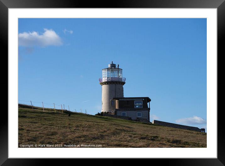Belle Tout Lighthouse on the Beachy Head cliffs. Framed Mounted Print by Mark Ward