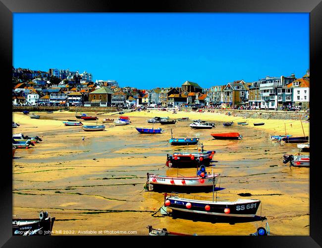 St. Ives at low tide, Cornwall. Framed Print by john hill