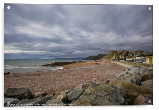 West bay pebble beach Acrylic by Ann Biddlecombe