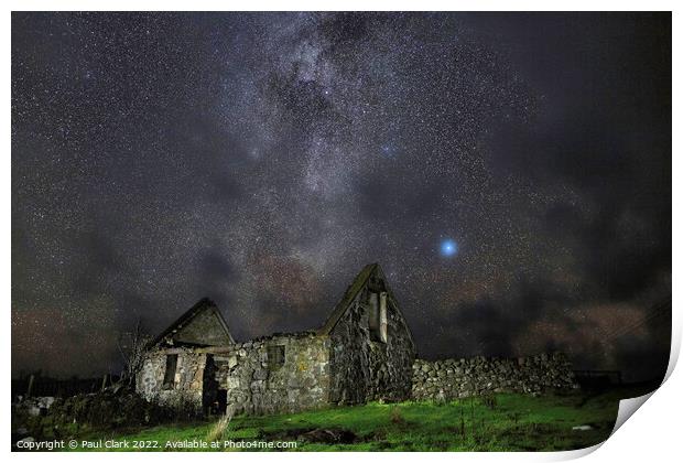 Derelict Croft under the Stars Print by Paul Clark