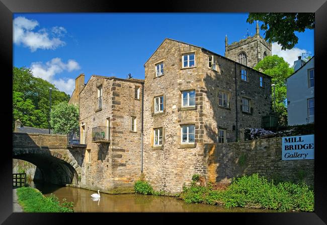 Mill Bridge and Springs Branch, Skipton  Framed Print by Darren Galpin