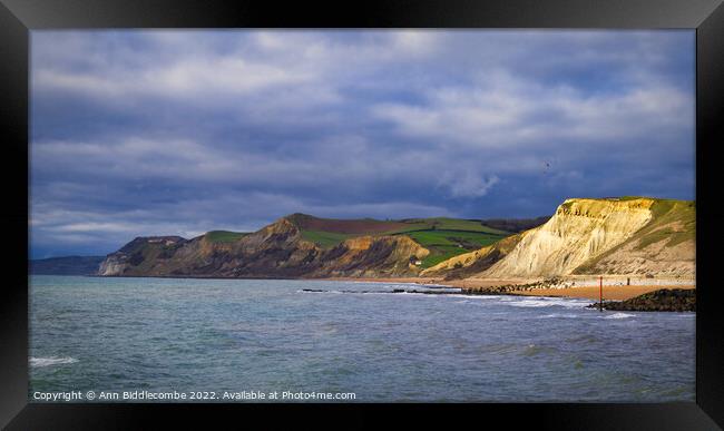 West bay Jurassic coast  Framed Print by Ann Biddlecombe