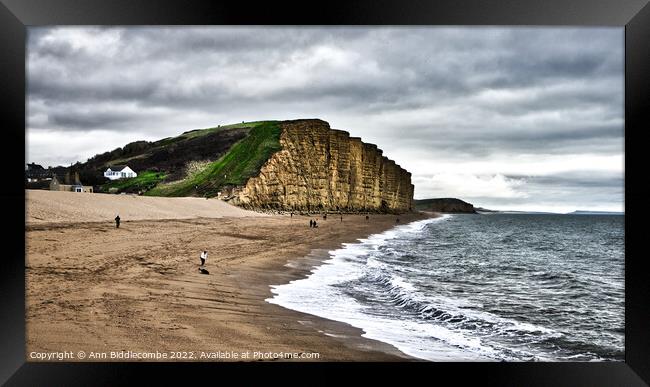 West bay's famous cliffs  Framed Print by Ann Biddlecombe