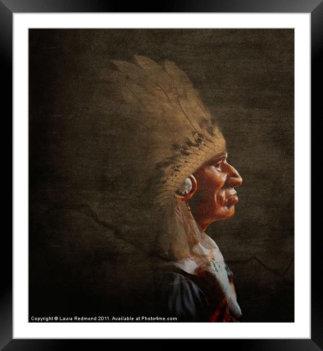 Old Chief Framed Mounted Print by Laura Dawnsky