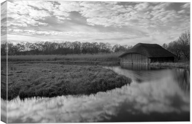 Hickling Broad in monochrome Canvas Print by Christopher Keeley