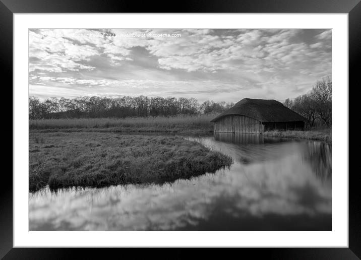 Hickling Broad in monochrome Framed Mounted Print by Christopher Keeley