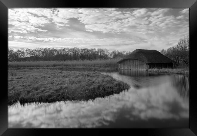 Hickling Broad in monochrome Framed Print by Christopher Keeley