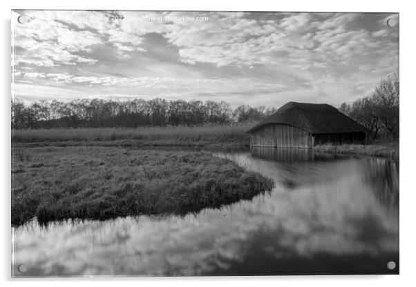 Hickling Broad in monochrome Acrylic by Christopher Keeley