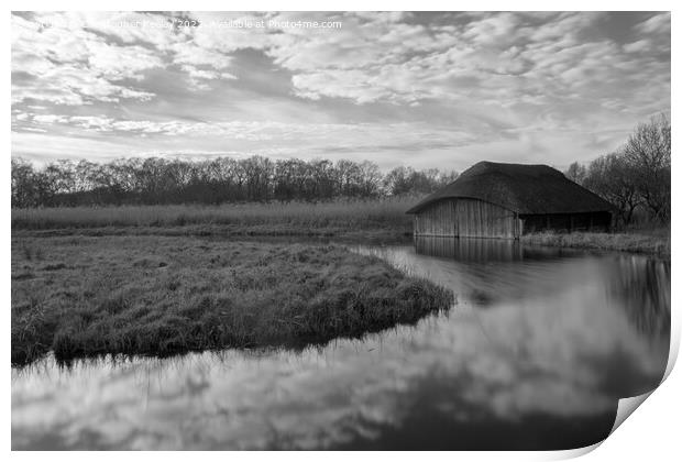 Hickling Broad in monochrome Print by Christopher Keeley