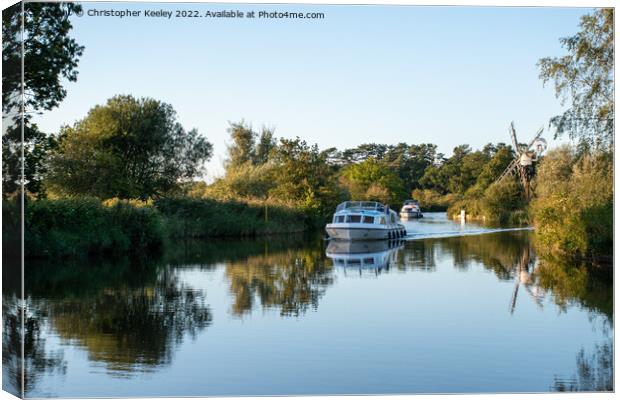 Boating on the Norfolk Broads Canvas Print by Christopher Keeley