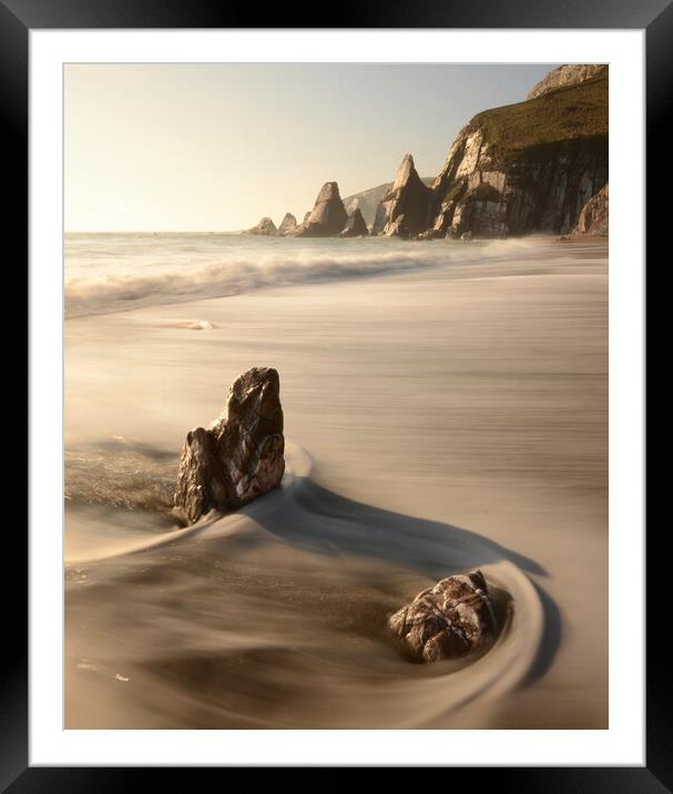 Westcombe Wave Drag Framed Mounted Print by David Neighbour