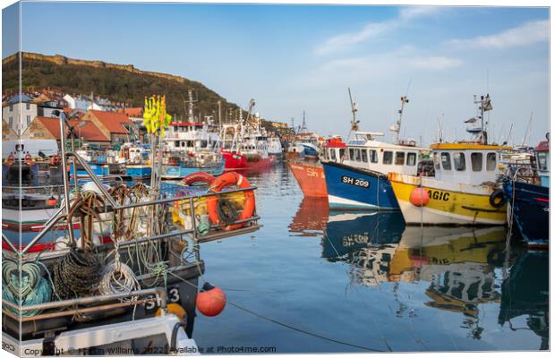 Fishing boats in Scarborough Harbour Canvas Print by Martin Williams