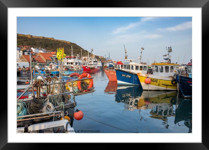 Fishing boats in Scarborough Harbour Framed Mounted Print by Martin Williams