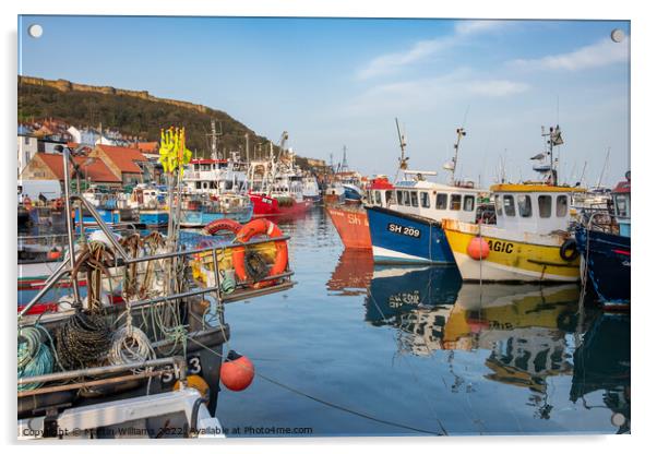 Fishing boats in Scarborough Harbour Acrylic by Martin Williams