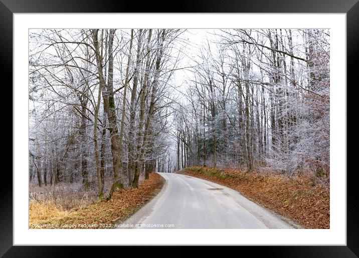 Winter road in Czech countryside Framed Mounted Print by Sergey Fedoskin