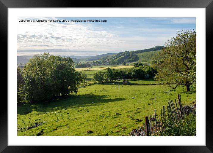 Hope Valley near Castleton Framed Mounted Print by Christopher Keeley