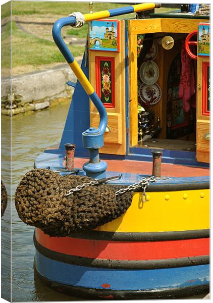 Colourful Narrow Boat Canvas Print by graham young