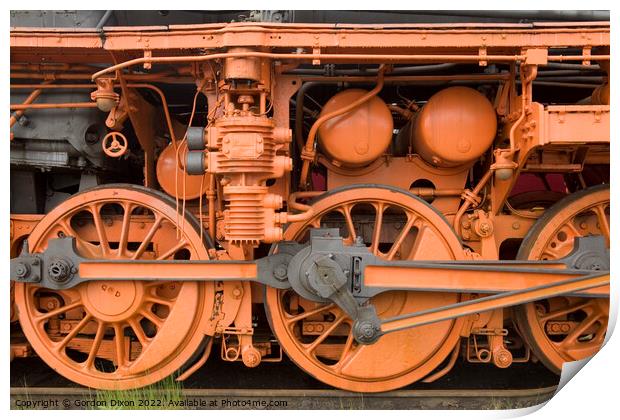 Brightly painted close up of a locomotive Print by Gordon Dixon