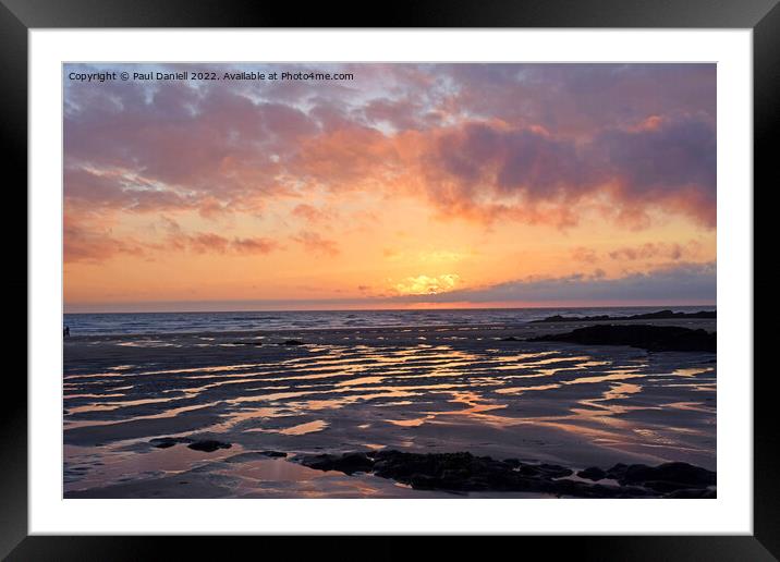 Sunset at Bude Framed Mounted Print by Paul Daniell