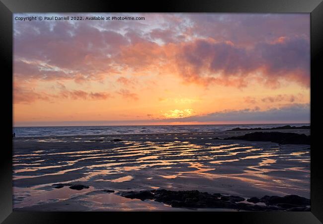 Sunset at Bude Framed Print by Paul Daniell