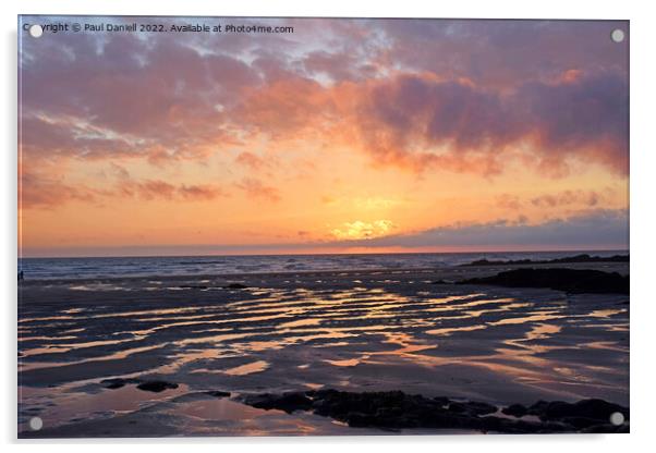 Sunset at Bude Acrylic by Paul Daniell