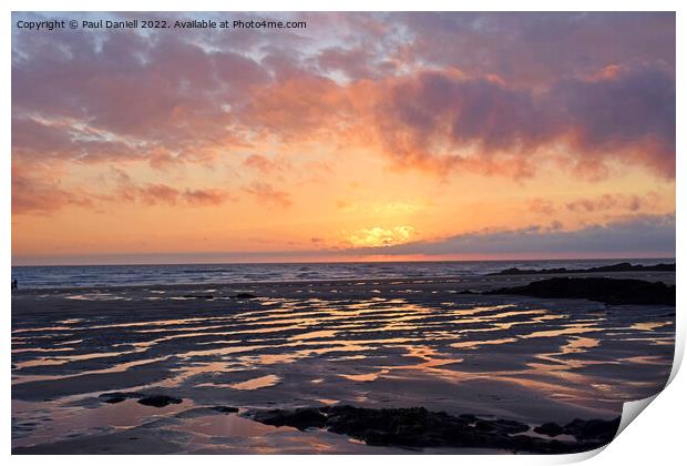 Sunset at Bude Print by Paul Daniell