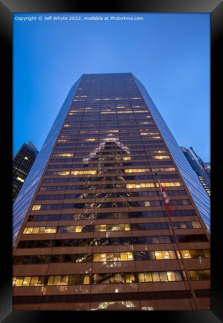 Suncor Energy office tower in Calgary Framed Print by Jeff Whyte