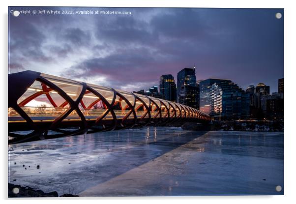 Peace Bridge in Winter Acrylic by Jeff Whyte