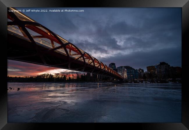 Peace Bridge on cold morning Framed Print by Jeff Whyte