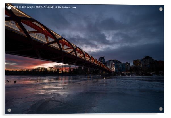 Peace Bridge on cold morning Acrylic by Jeff Whyte