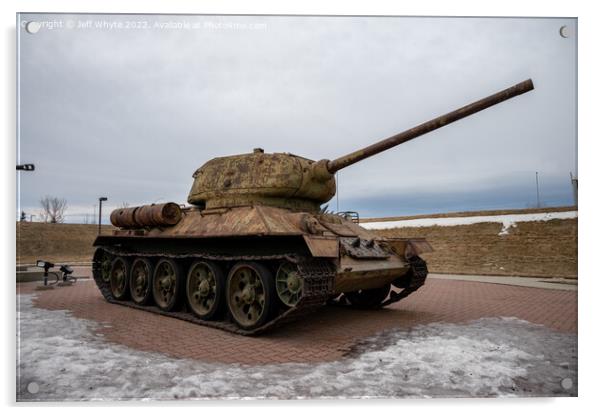 T-34 Soviet Tank Acrylic by Jeff Whyte