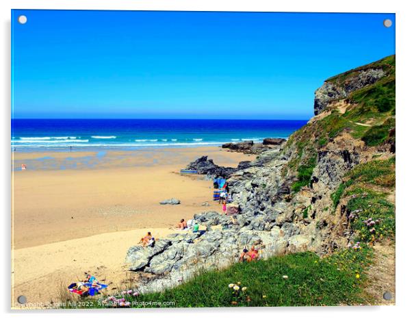  Porthtowan beach, Cornwall Acrylic by john hill
