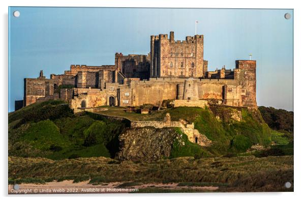 Bamburgh Castle, Northumberland Acrylic by Linda Webb