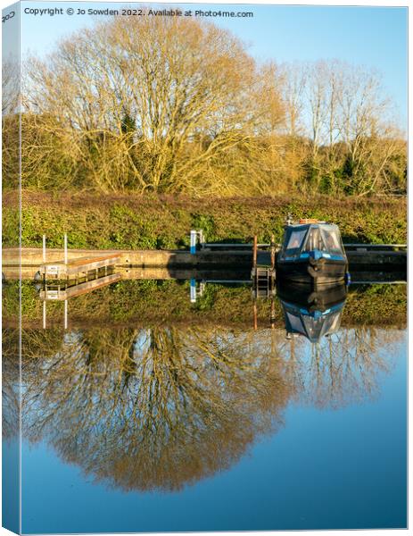 Canal Reflections Canvas Print by Jo Sowden